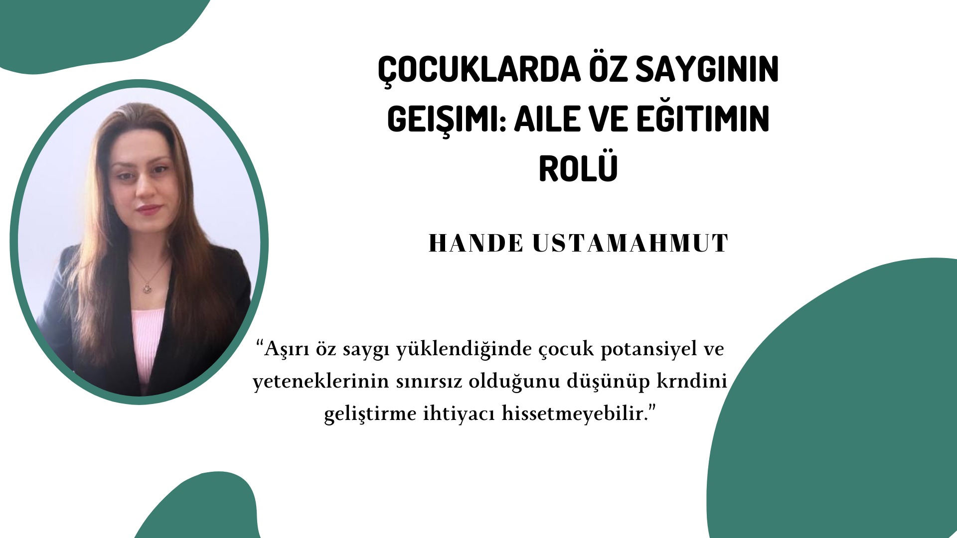 Çocuklarda Öz Saygının Gelişimi | Hande Ustamahmut